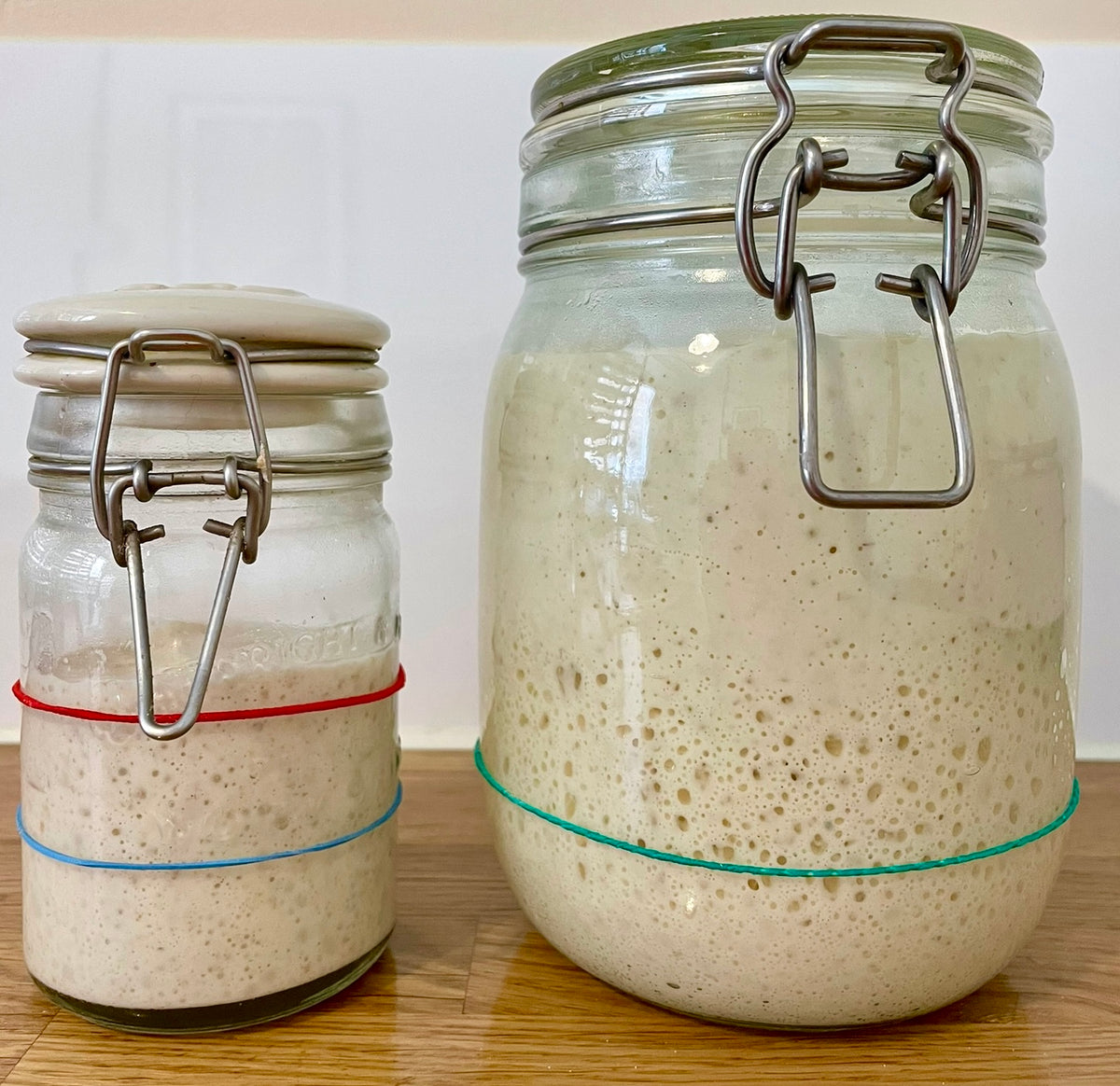 Glass Jar Set, Sourdough Starter Jar With Date Marked Feeding Band